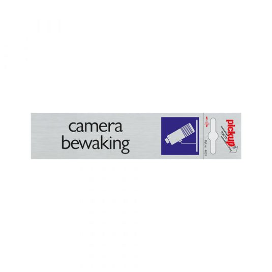 Bord alulook camerabewaking - 165x44 mm zelfklevend.