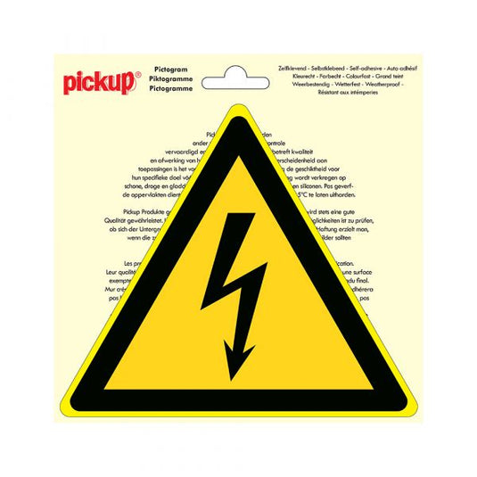 Sticker gevaarlijke elektrische spanning - 200 mm driehoek.