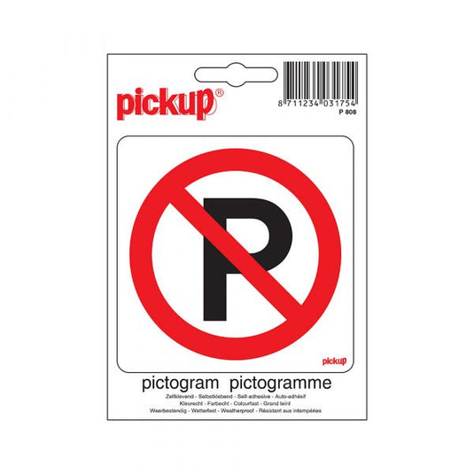 Sticker verboden te parkeren - 100x100 mm.