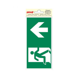 Sticker nooduitgang rechtdoor - 100x200 mm.