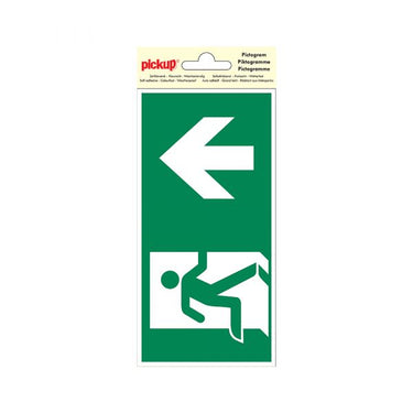 Sticker nooduitgang rechtdoor - 100x200 mm.