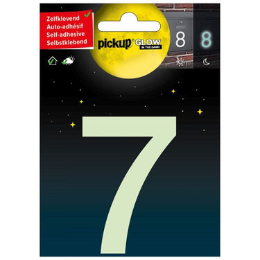 Glow in the dark nummer 7 - 75 mm zelfklevend.