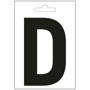 Nautic letter d zwart 100 mm.