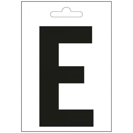 Nautic letter e zwart 100 mm.