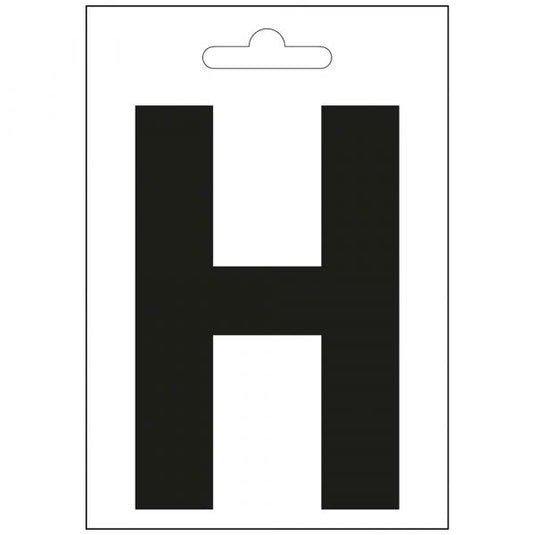 Nautic letter h zwart 100 mm.