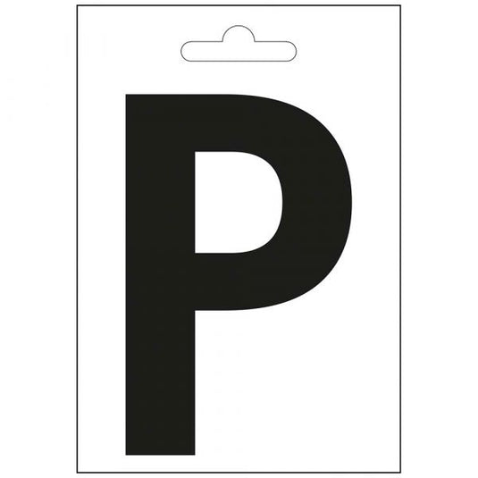 Nautic letter p zwart 100 mm.