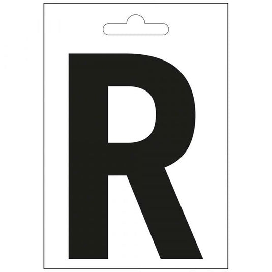Nautic letter r zwart 100 mm.