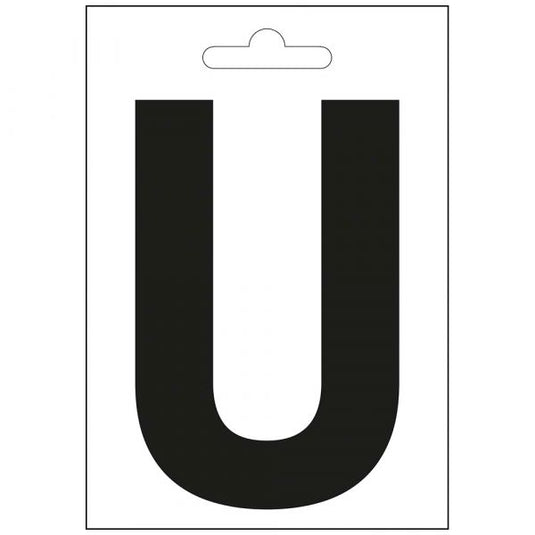 Nautic letter u zwart 100 mm.