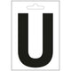 Nautic letter u zwart 100 mm.