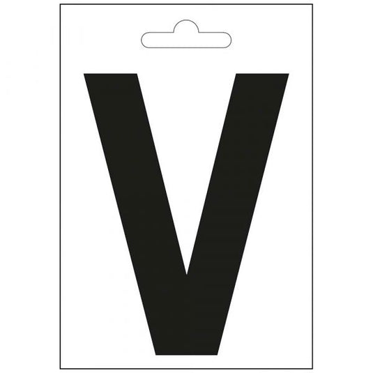 Nautic letter v zwart 100 mm.
