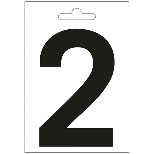 Nautic cijfer 2 zwart 100 mm.