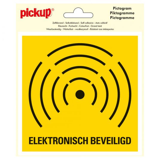 Sticker elektronisch beveiligd - 150x150 mm.