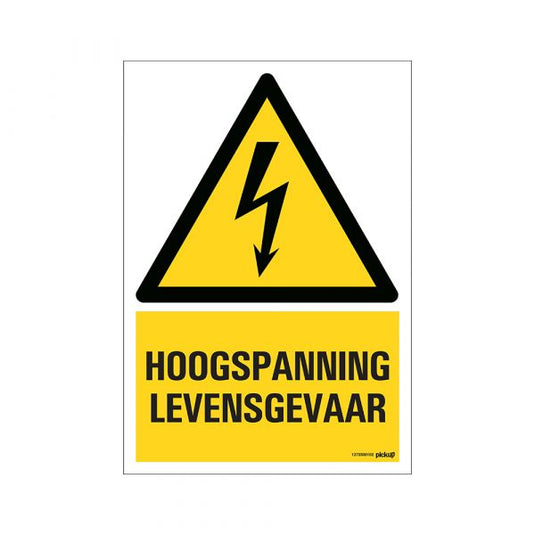 Bord hoogspanning levensgevaar - 230x330 mm.