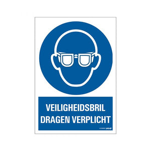 Bord veiligheidsbril verplicht - 230x330 mm.