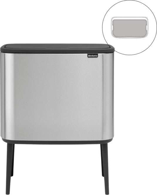 Brabantia bo touch bin prullenbak - 36 liter - 1 vak - matt steel fingerprint proof