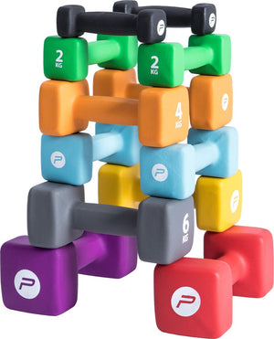 Pure2improve - dumbbell set 2x4kg - gewichten met neopreen coating.