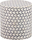 Woood neva sidetable - bone inlay - zwart wit - 40x37x37