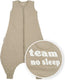 Meyco baby slub met team no sleep applicatie baby winter slaapoverall jumper - taupe offwhite - 104cm - 2.0 tog