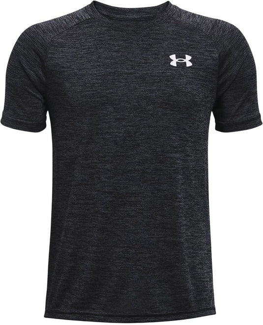 Under armour ua tech 2.0 ss-blk jongens sportshirt - zwart - wit