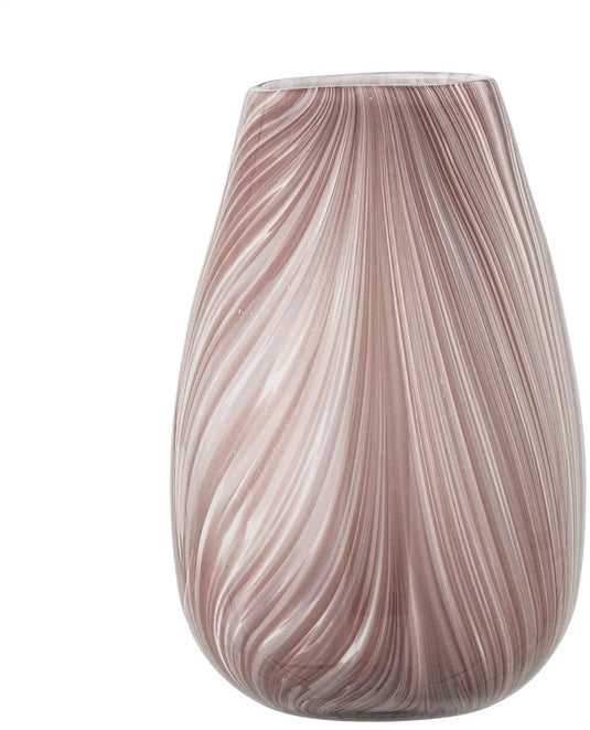 Bloomingville vaas glas roze ennis 22cm