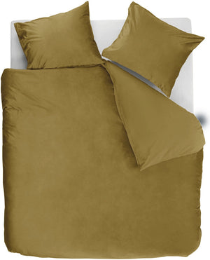 Ambiante velvety dekbedovertrek - tweepersoons - 200 x 200 220 cm - oker