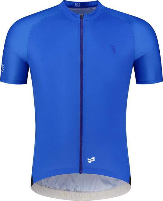 Bbb cycling comfortfit r - duurzaam fietsshirt heren korte mouw - 15-25 °c - ademend mtb en wielrenshirt - 3 achterzakken - blauw
