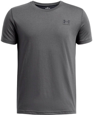 Under armour ua b sportstyle lc ss unisex sportshirt - grijs - zwart