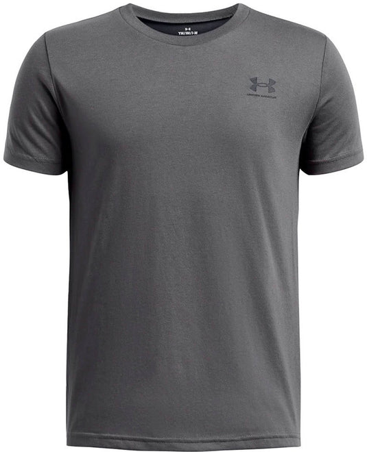 Under armour ua b sportstyle lc ss unisex sportshirt - grijs - zwart
