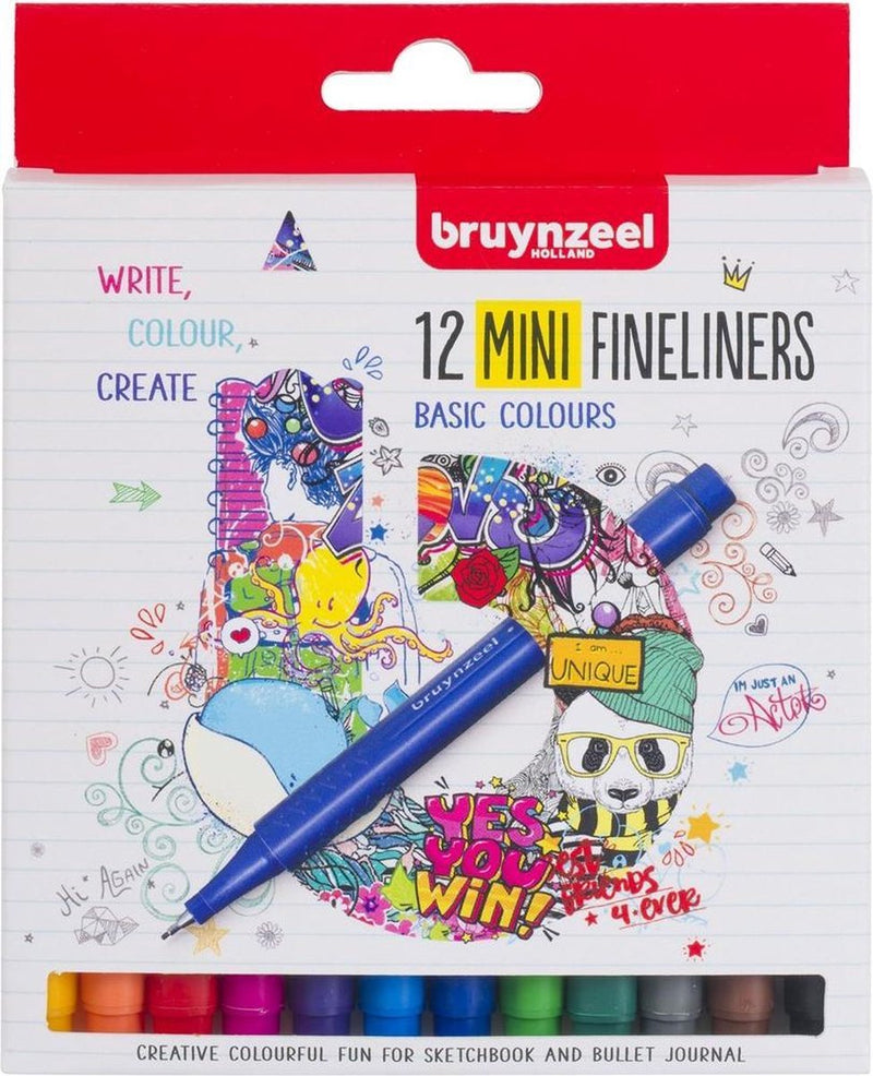 Afbeelding laden in galerijviewer, Bruynzeel fineliner mini set 12 kleuren

