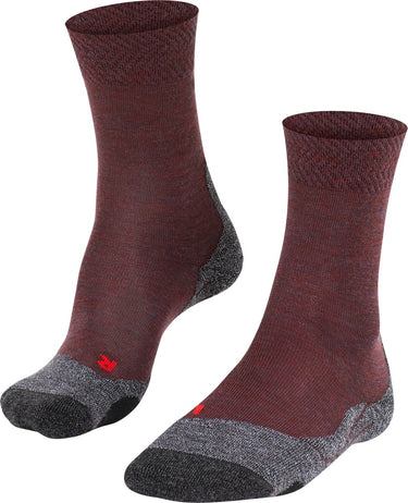 Falke tk2 melange anti-blaar dik wol functioneel materiaal wandelsokken dames rood - maat 39-40