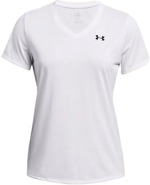 Under armour tech ssv- solid-wht dames sportshirt - wit - zwart