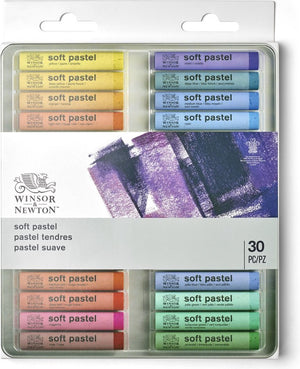 Winsor newton 1790002 soft pastel box – 30 stuks, pastelkrijt voor tekenen en schilderen, hooggepigmenteerd lichtvast