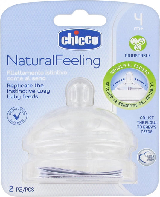 Chicco fopspeen 4m+ recht siliconen transparant 2 stuks