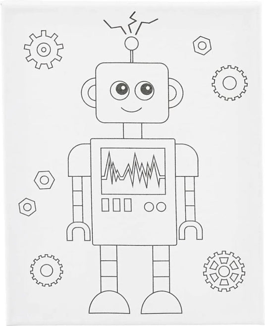 Creativ company schildercanvas met print robot - 24x30cm