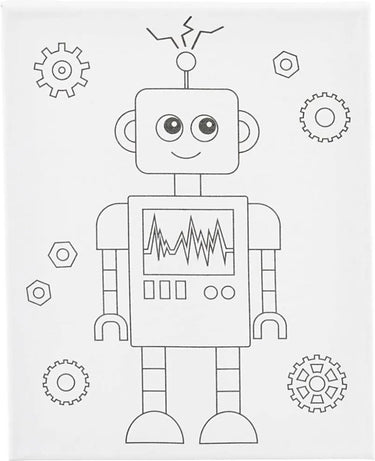 Creativ company schildercanvas met print robot - 24x30cm