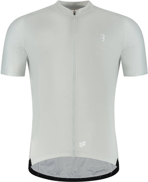 Bbb cycling comfortfit r - duurzaam fietsshirt heren korte mouw - 15-25 °c - ademend mtb en wielrenshirt - 3 achterzakken - licht grijs