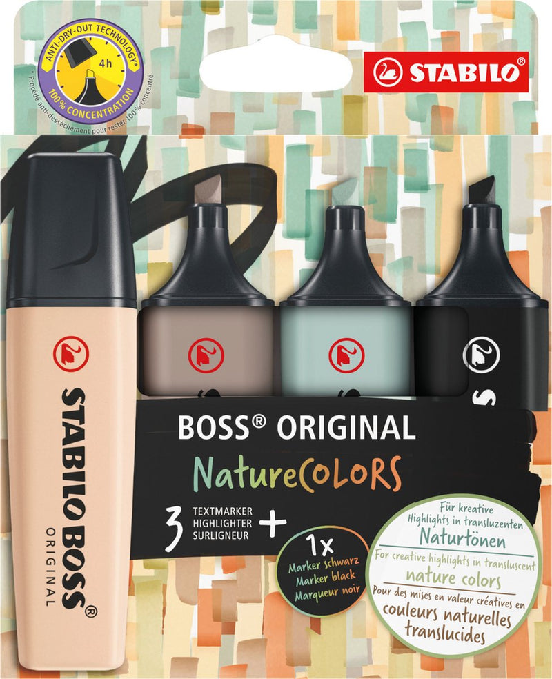 Afbeelding laden in galerijviewer, Stabilo boss original - markeerstift - set 4 stuks - naturecolors
