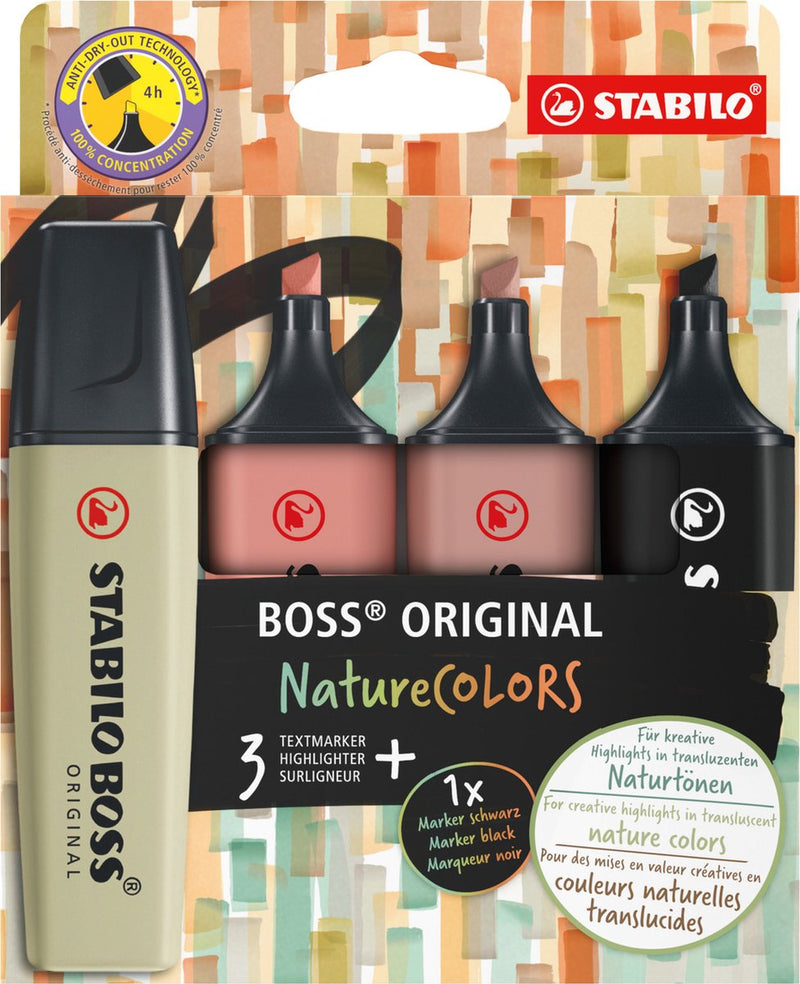 Afbeelding laden in galerijviewer, Stabilo boss original - markeerstift - set 4 stuks - naturecolors
