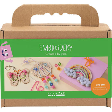 Creativ company https: www.cchobby.nl mini-hobbyset-borduurwerk-vlinder-schelp-regenboog-diverse-kleuren-1-doos