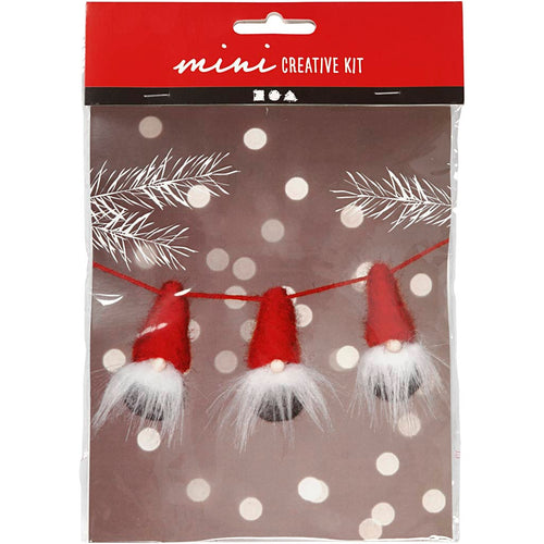 Creativ company creative mini kit, kerstkabouter aan een touw, h: 6 cm, 1 doos