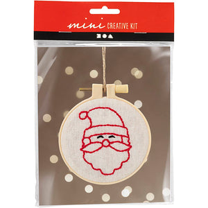 Creativ company mini hobbyset borduurwerk kerstman