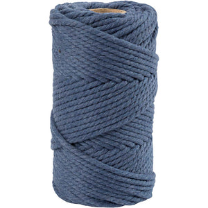 Creativ company macrame koord blauw, 55m