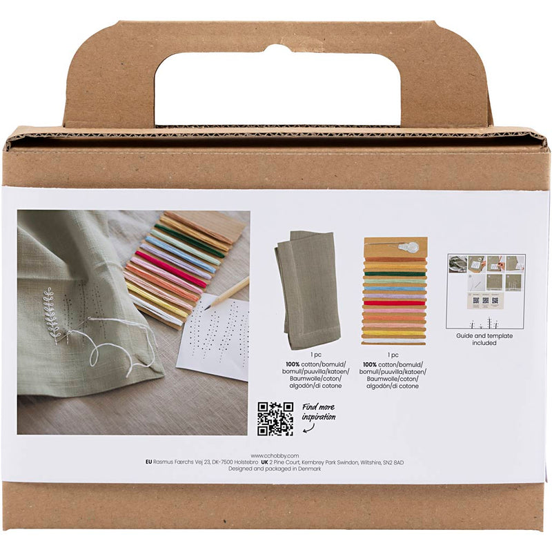 Load image into Gallery viewer, Creativ company https: www.cchobby.nl mini-hobbyset-borduren-servet-dusty-groen-1-doos
