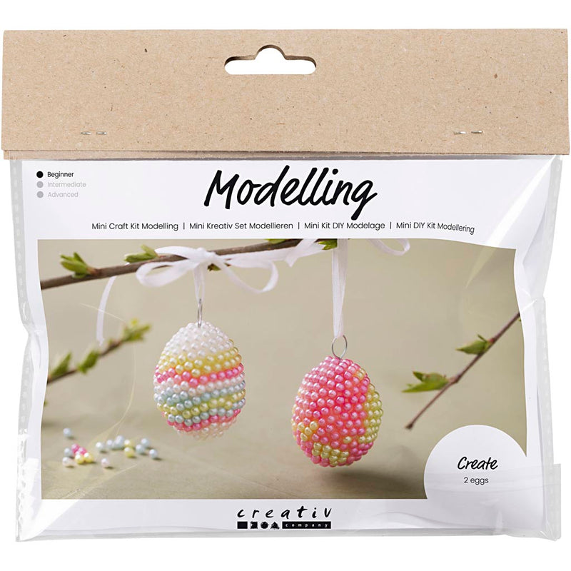 Load image into Gallery viewer, Creativ company https: www.cchobby.nl mini-hobbyset-boetseren-ei-met-kraaltjes-pastelkleuren-1-doos
