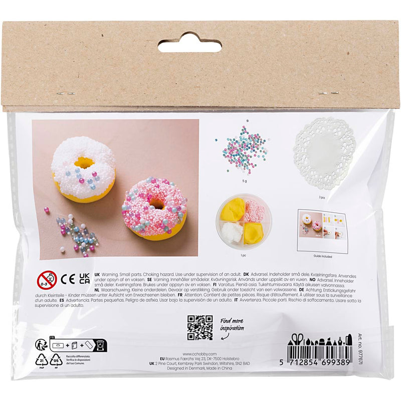 Load image into Gallery viewer, Creativ company https: www.cchobby.nl mini-hobbyset-boetseren-donuts-roze-turquoise-wit-geel-1-doos
