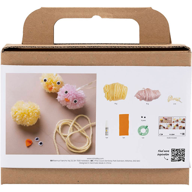 Load image into Gallery viewer, Creativ company mini hobbyset pompom schattige paaskuikens
