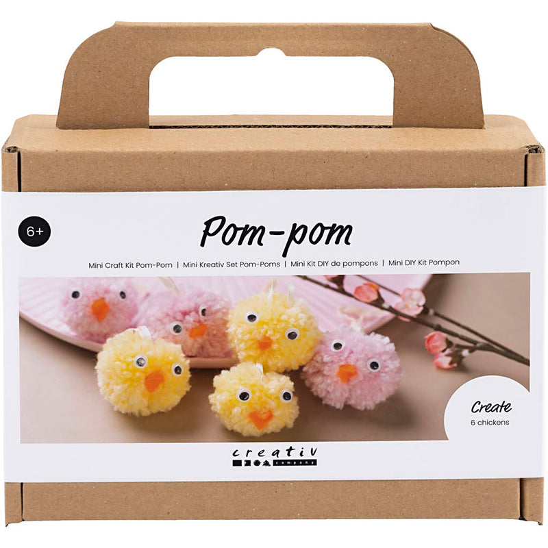 Load image into Gallery viewer, Creativ company mini hobbyset pompom schattige paaskuikens
