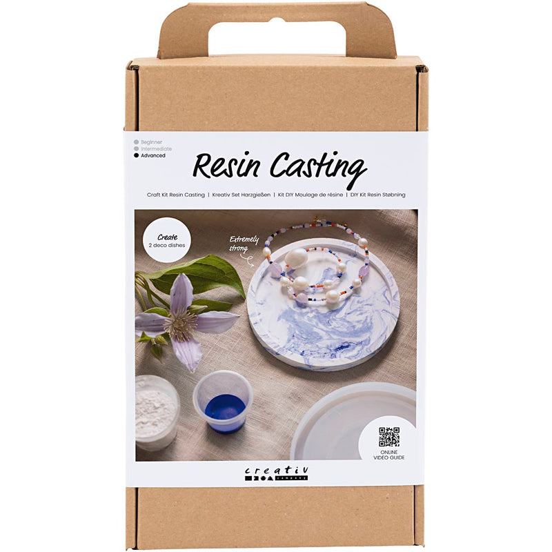 Load image into Gallery viewer, Creativ company hobbyset hars gieten rond dienblad marmereffect
