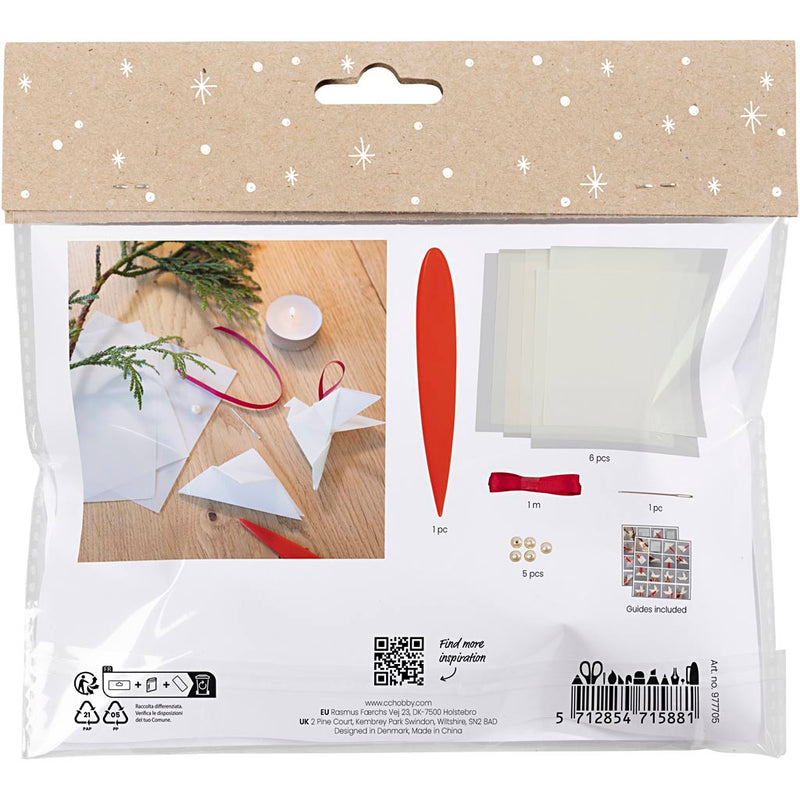 Afbeelding laden in galerijviewer, Https: www.cchobby.nl mini-hobbyset-origami-duiven-sterren-donkerrood-off-white-1-doos
