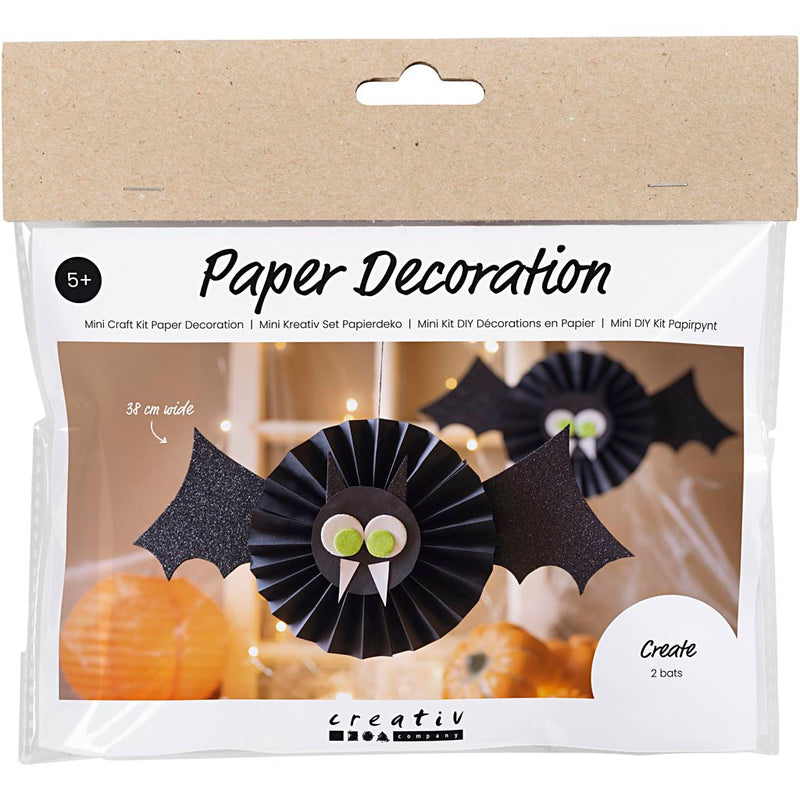Afbeelding laden in galerijviewer, Https: www.cchobby.nl mini-hobbyset-decoraties-van-papier-vleermuizen-zwart-wit-1-doos
